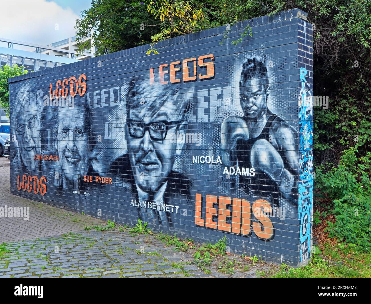 UK, West Yorkshire, Leeds, The faces of Leeds Street Art. Banque D'Images