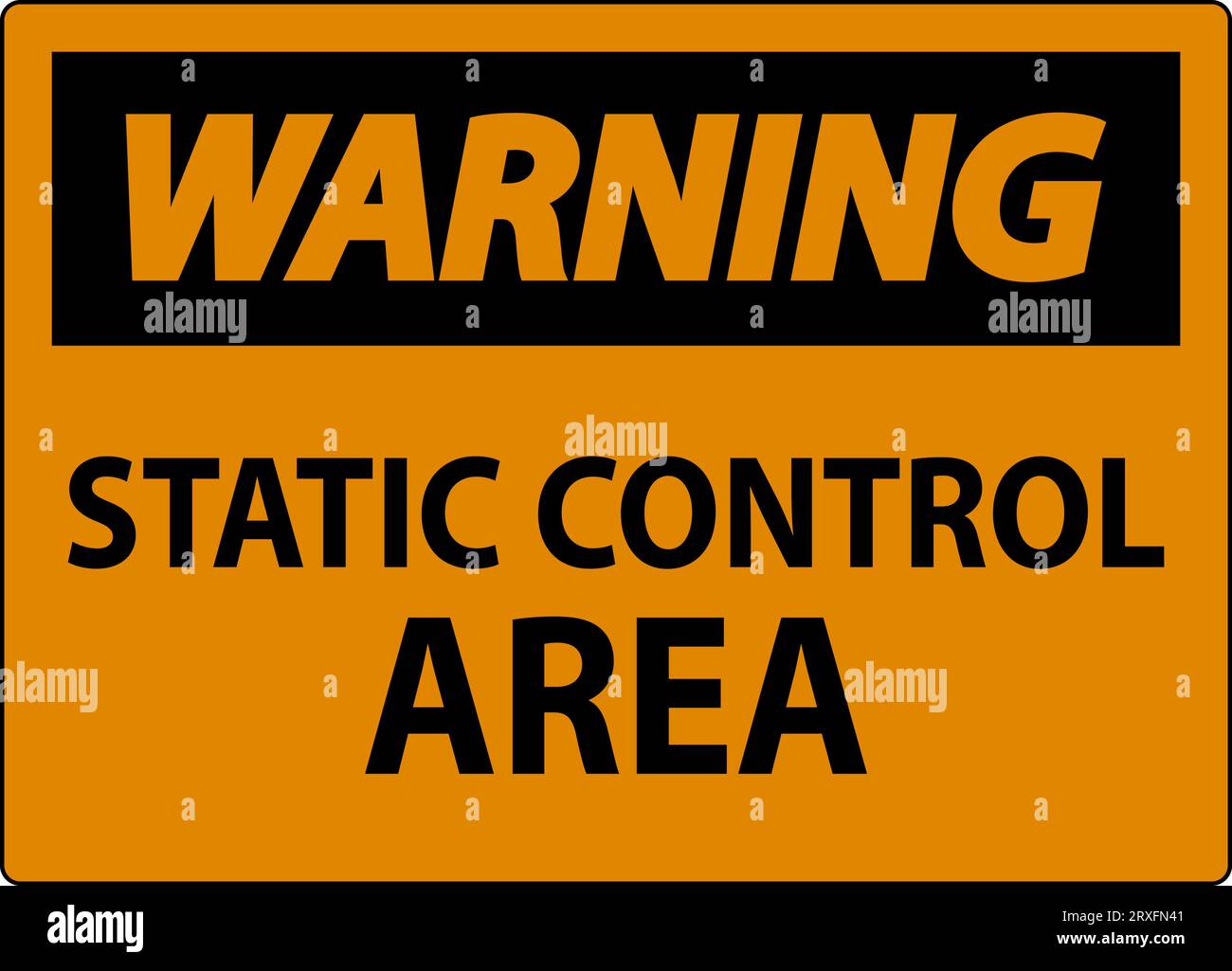 Panneau d'avertissement zone de contrôle statique Illustration de Vecteur