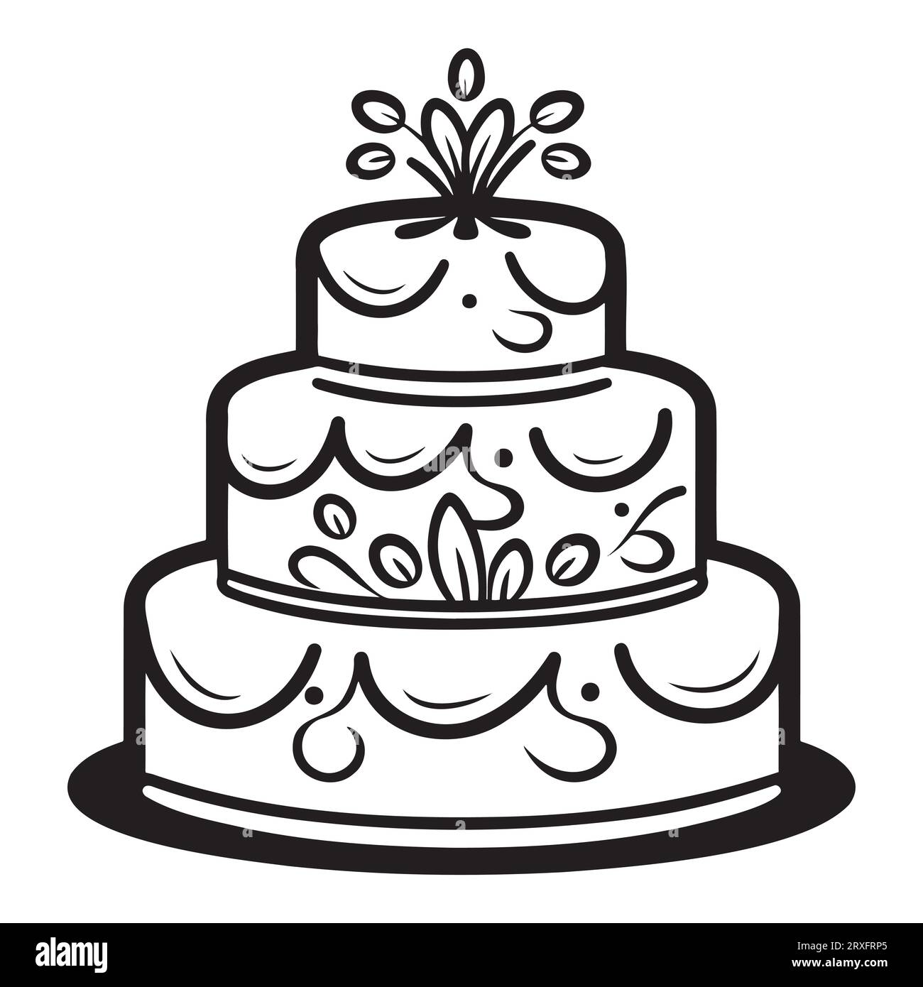icône de gâteau de mariage dans un design plat tendance Illustration de Vecteur