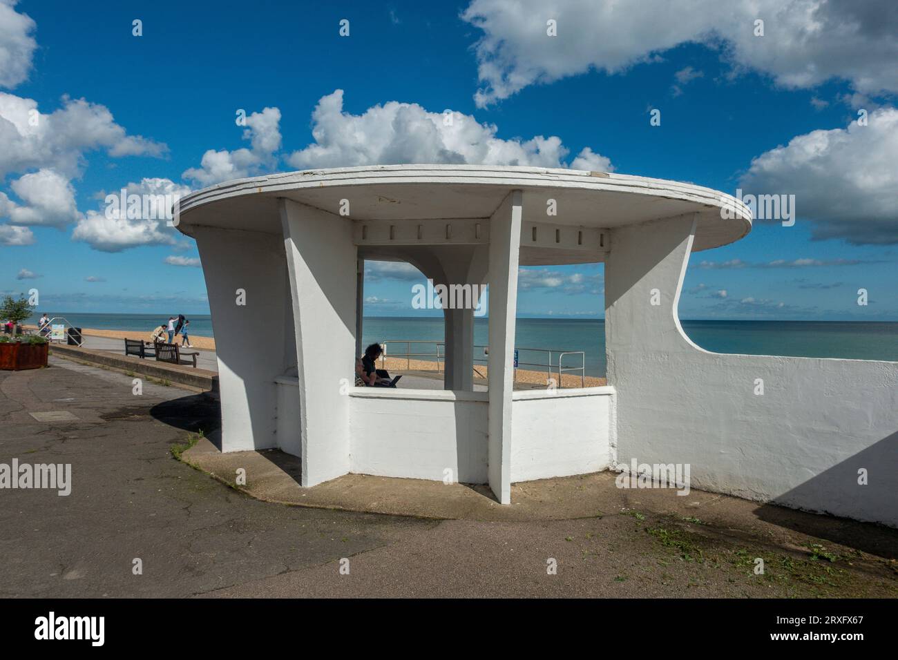 Art Déco, Shelter, Deal, Sea Front, Deal, Kent, Angleterre Banque D'Images