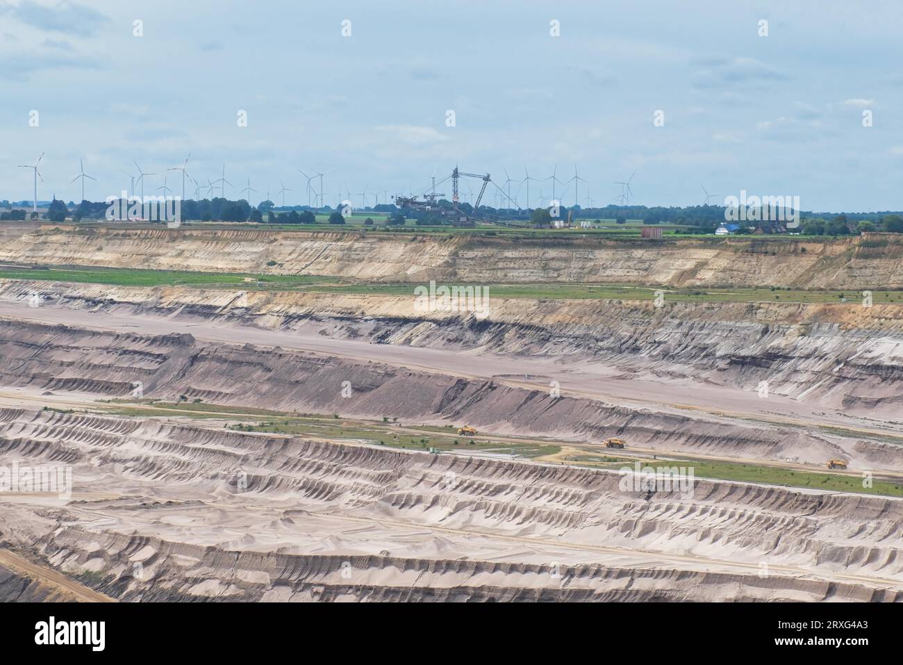 Mine de lignite à ciel ouvert Garzweiler, grande excavatrice, panorama, zone minière de lignite rhenish, Allemagne Banque D'Images