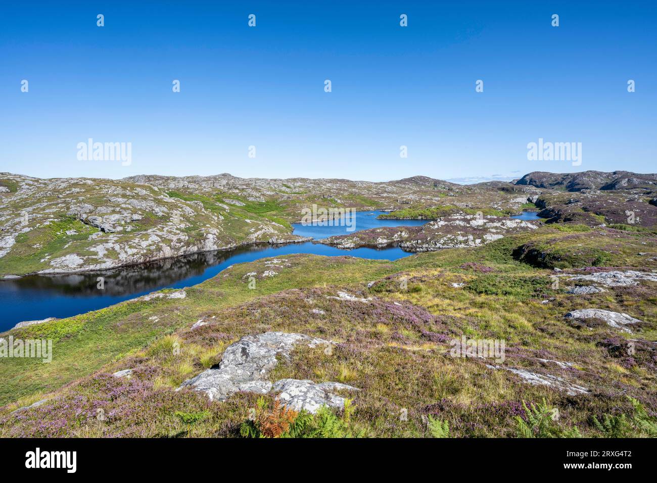 Vue sur le Loch Maiden dans les Highlands du Nord-Ouest, comté de Sutherland, Écosse, Royaume-Uni Banque D'Images