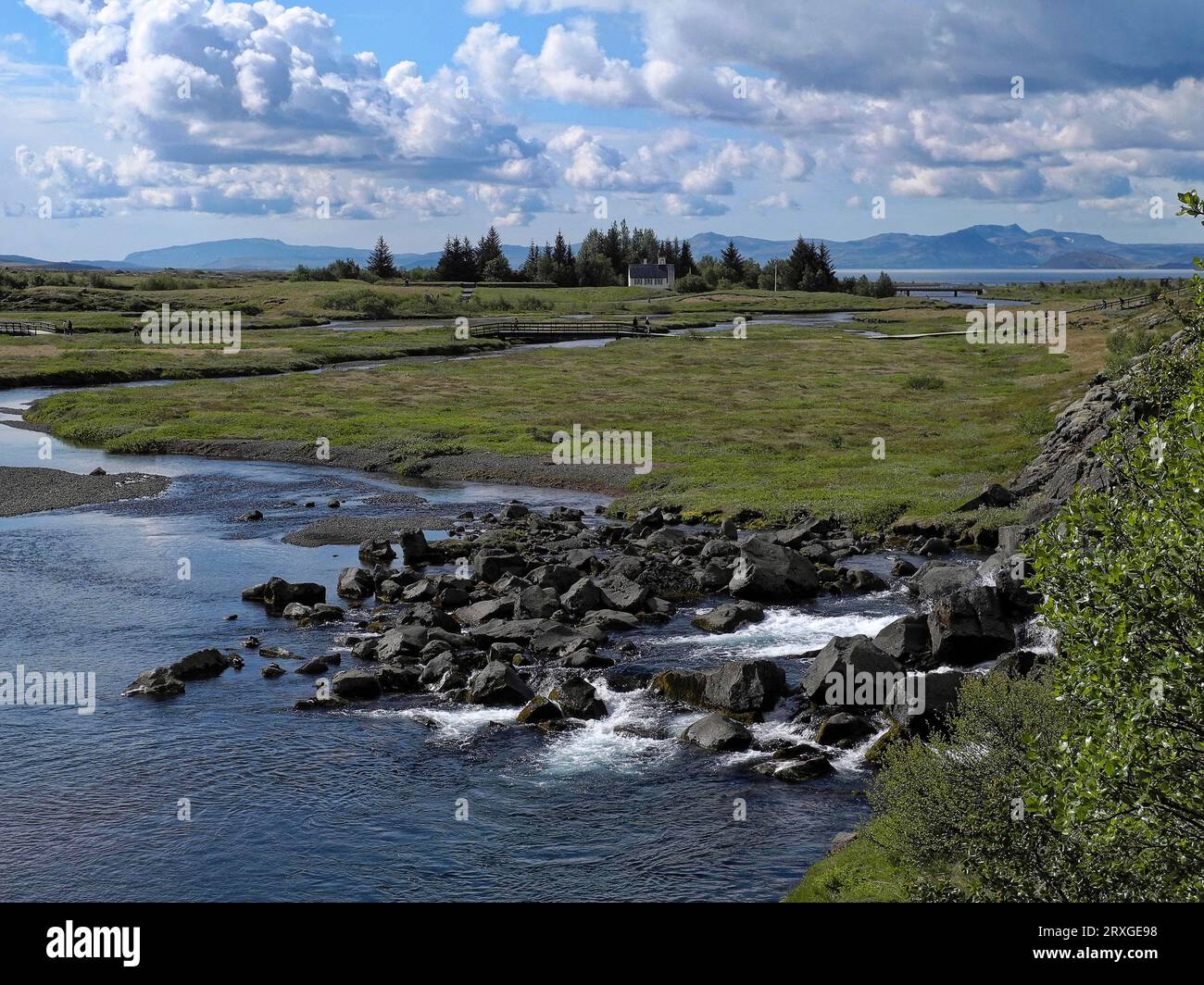 Parc national de Thingvellir dans le sud-ouest de l'Islande. Le parc national est un site du patrimoine mondial de l'UNESCO. Région de la capitale, Islande Banque D'Images