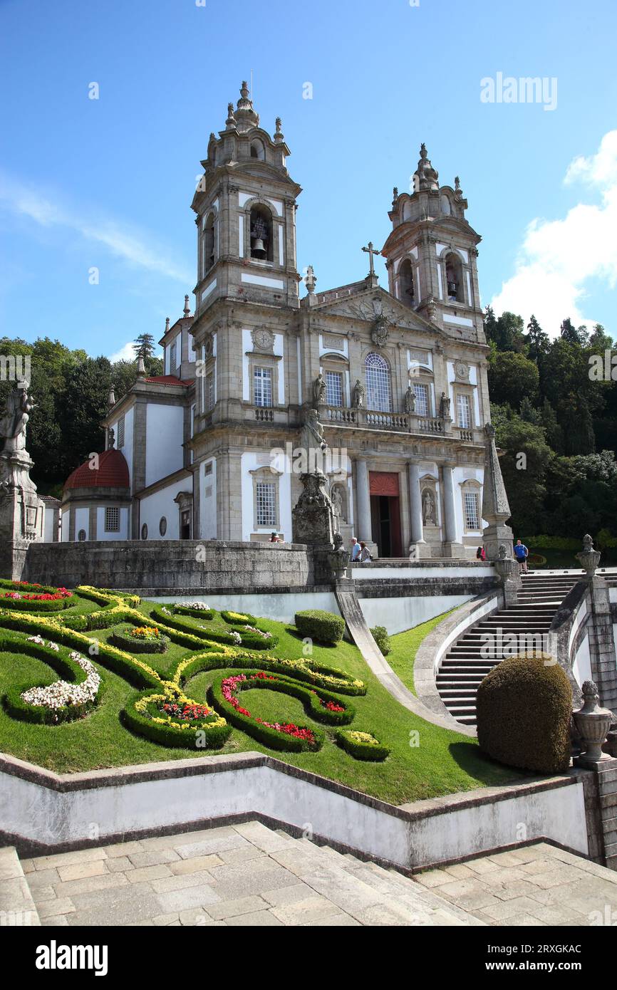 Le sanctuaire de BOM Jesus de Monte, dans le style baroque du Nord, à 5 km à l'est de Braga dans le nord du Portugal Banque D'Images