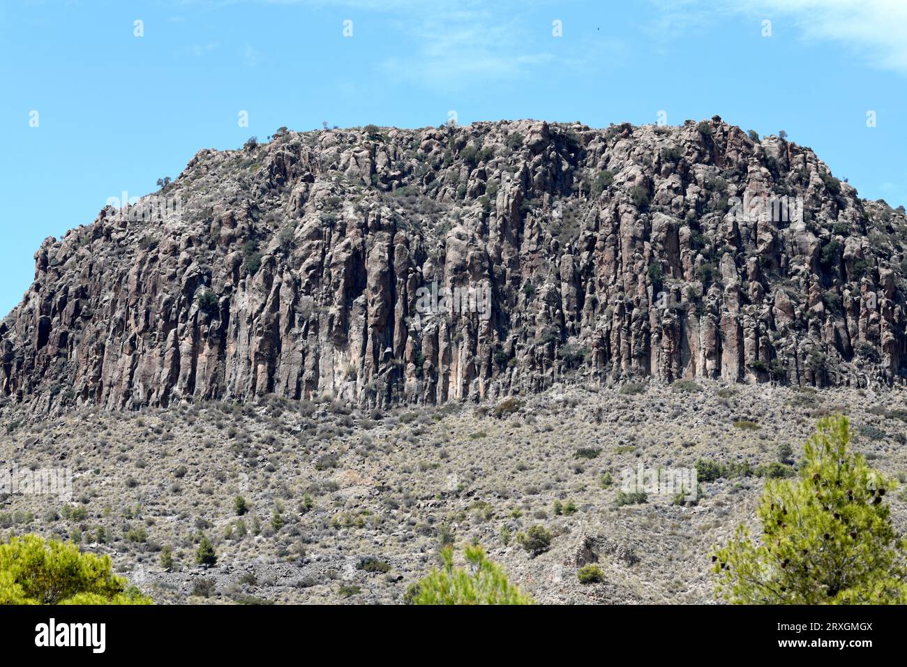 Dôme volcanique lamproite de Cancarix (Monument naturel). Lamproite est une roche volcanique ultramafique. Cette photo a été prise en Cancarix, Hellin, Albacete, Banque D'Images