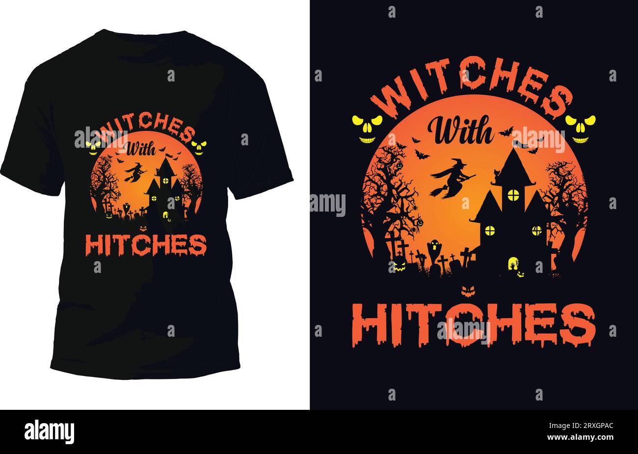 Vecteur de conception de T-shirt Halloween Illustration de Vecteur