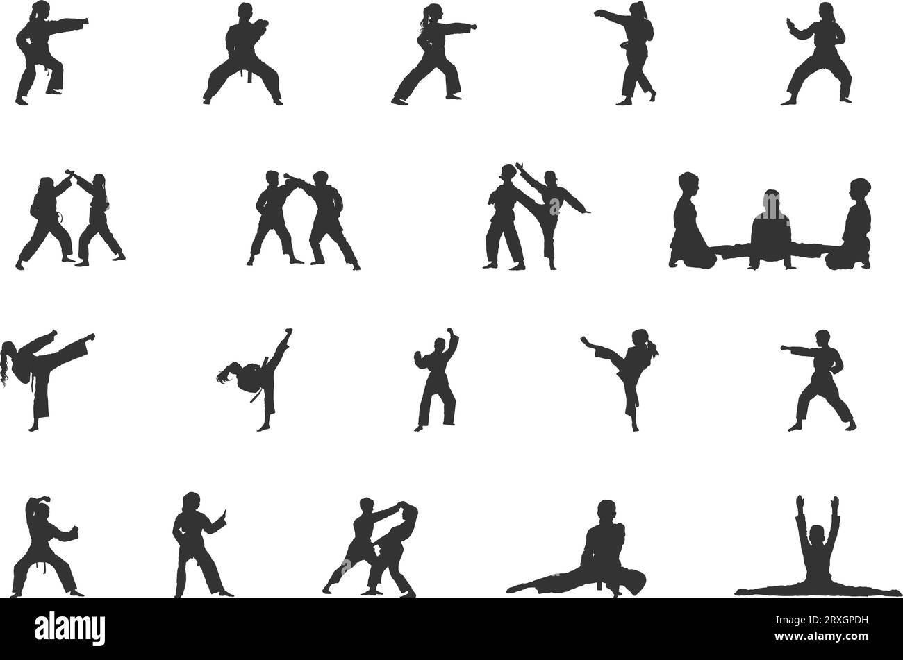 Ensemble De 8 Bandeaux De Karaté Japonais Pour Fêtes D'arts