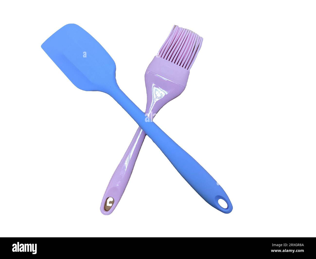spatule en silicone et pinceau à pâtisserie Banque D'Images
