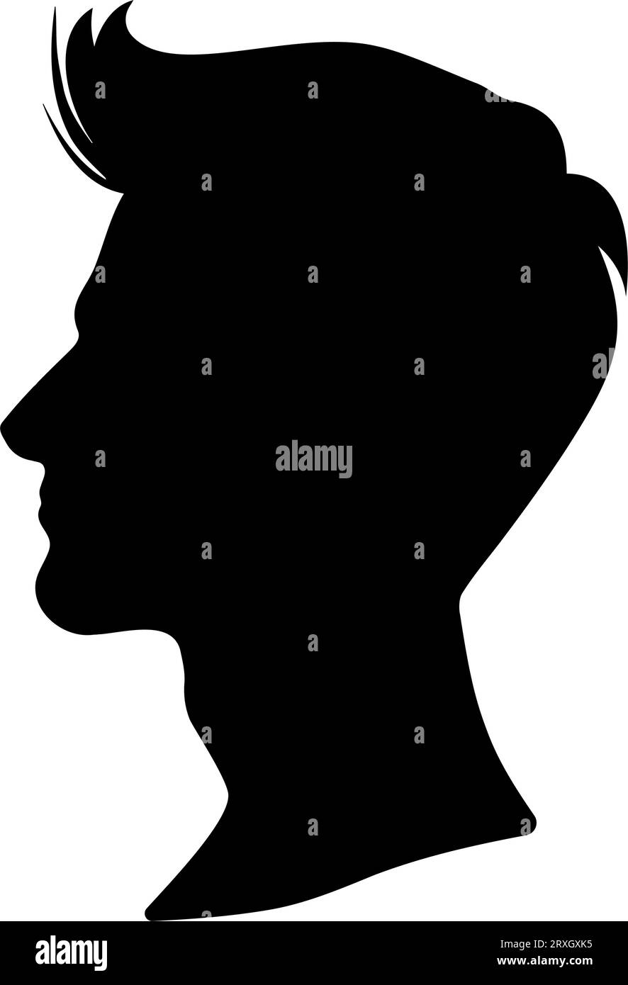 Profil de silhouette de tête d'homme. Illustration vectorielle Illustration de Vecteur