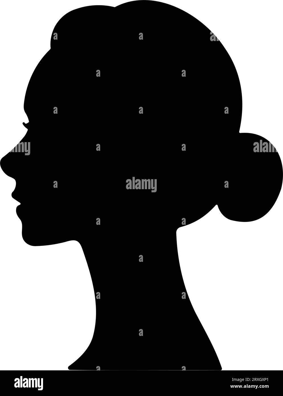 Profil de silhouette de tête de femme. Illustration vectorielle Illustration de Vecteur
