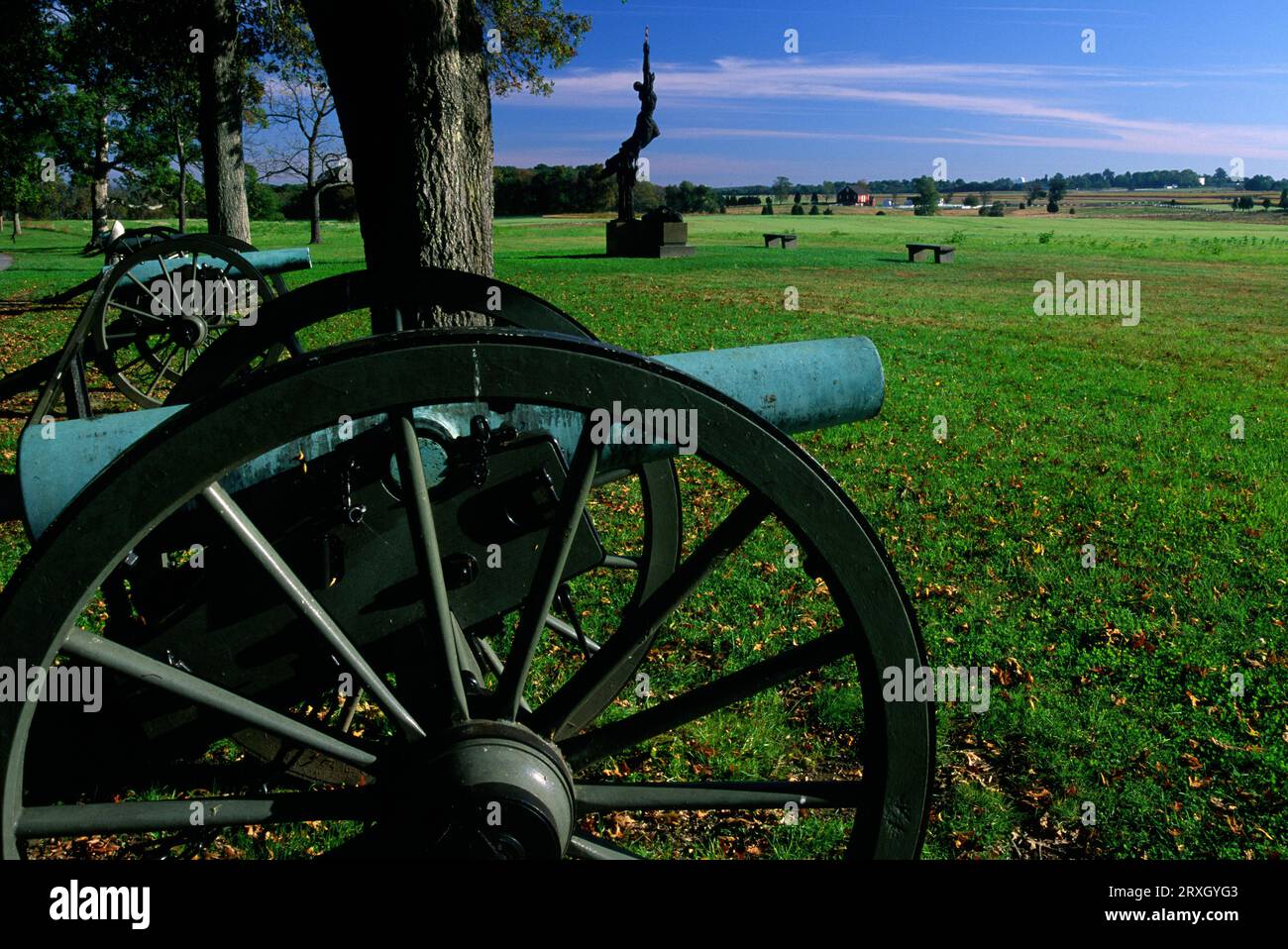 Cannon près du Mémorial de Louisiane, Parc militaire national de Gettysburg, Pennsylvanie Banque D'Images