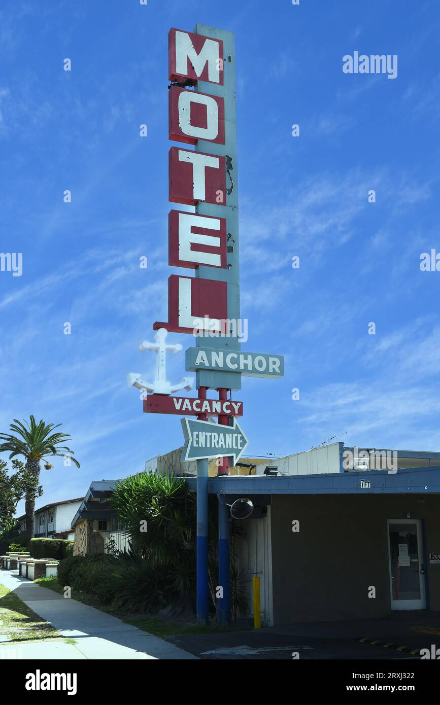 ANAHEIM, CALIFORNIE - 24 SEPTEMBRE 2023 : The Anchor Motel sur Lincoln Avenue. Banque D'Images