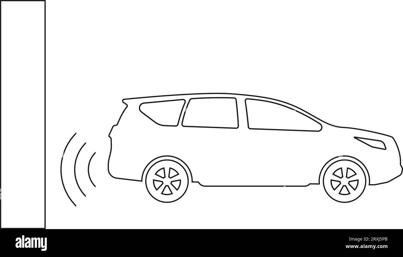Conception de modèle d'illustration vectorielle d'icône de signal de capteur de stationnement de voiture Illustration de Vecteur
