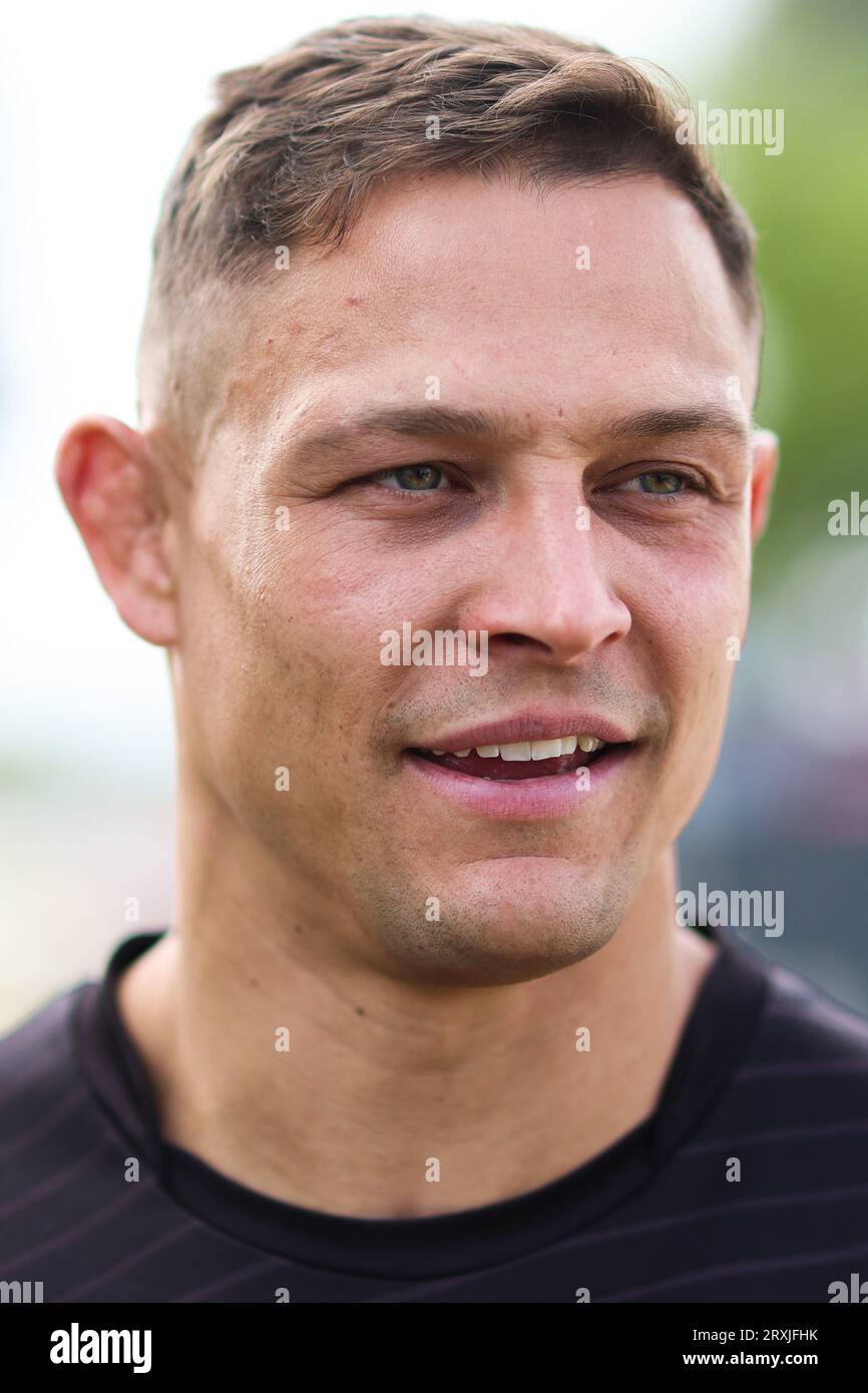 Sydney, Australie. 26 septembre 2023. Scott Sorensen, des Panthers, regarde lors d’une occasion médiatique à la Rugby League Academy à Penrith, Sydney, le mardi 26 septembre 2023. (AAP image/Mark Evans) PAS D'ARCHIVAGE crédit : Australian Associated Press/Alamy Live News Banque D'Images