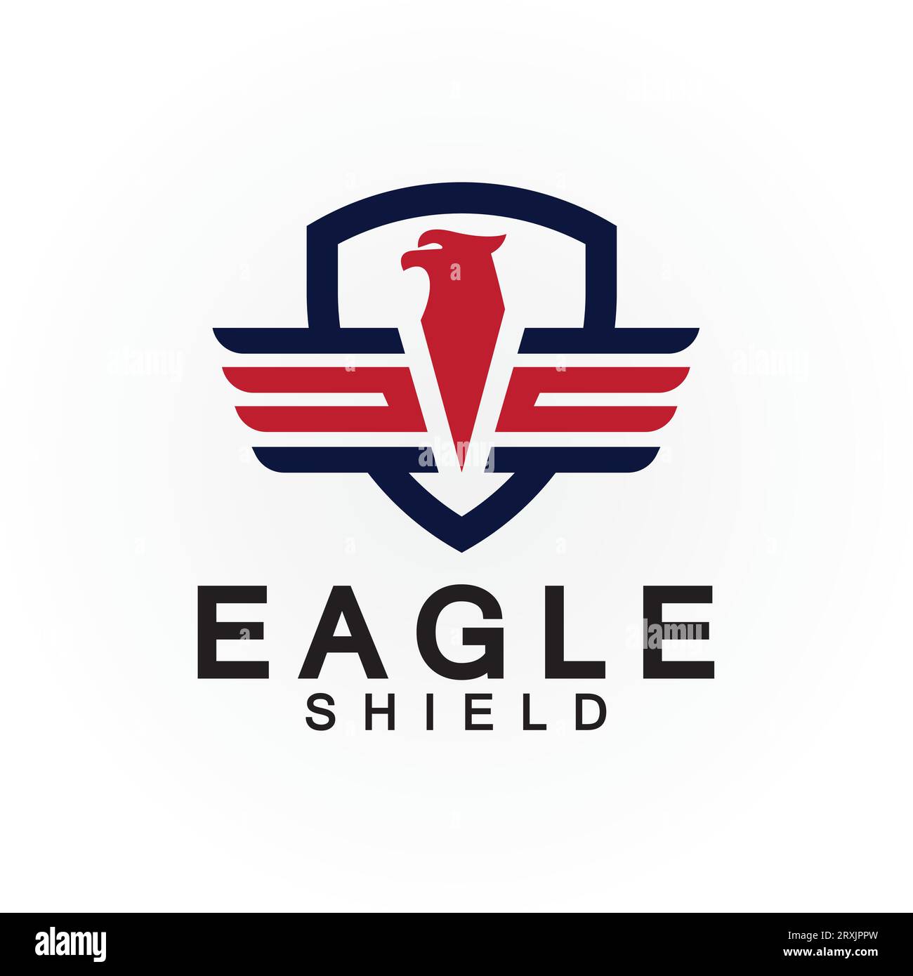 Conception de logo de bouclier d'aigle, élément de logo d'emblème de vecteur de tête de faucon, oiseau, icône de vecteur d'emblème de faucon Illustration de Vecteur