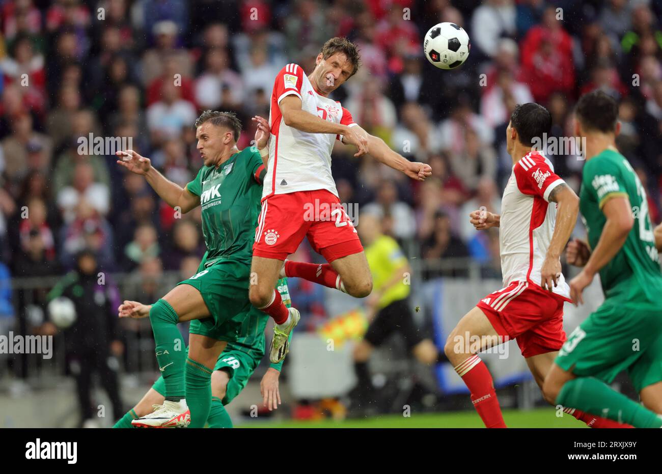 Thomas Mueller du FC Bayern Muenchen FC Bayern Muenchen vs FC Augsburg Fussball 1. Bundesliga saison 2023/24 2. Spieltag 27.08.2023 Allianz Arena © diebilderwelt / Alamy stock Banque D'Images