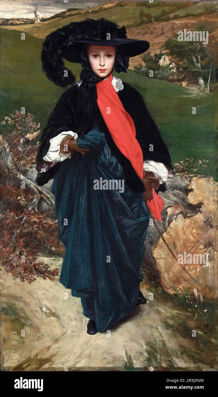 Portrait de May Sartoris (1845-1925), peinture à l'huile sur toile par Frederic Leighton, vers 1860 Banque D'Images
