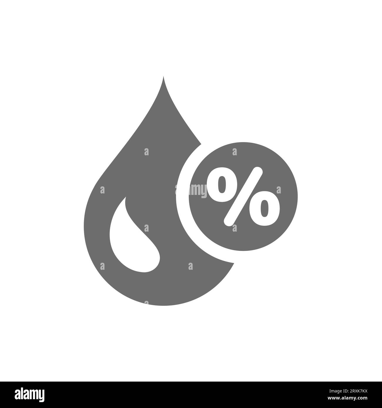 Goutte d'eau et signe de pourcentage. Icône de vecteur de pourcentage d'humidité. Illustration de Vecteur