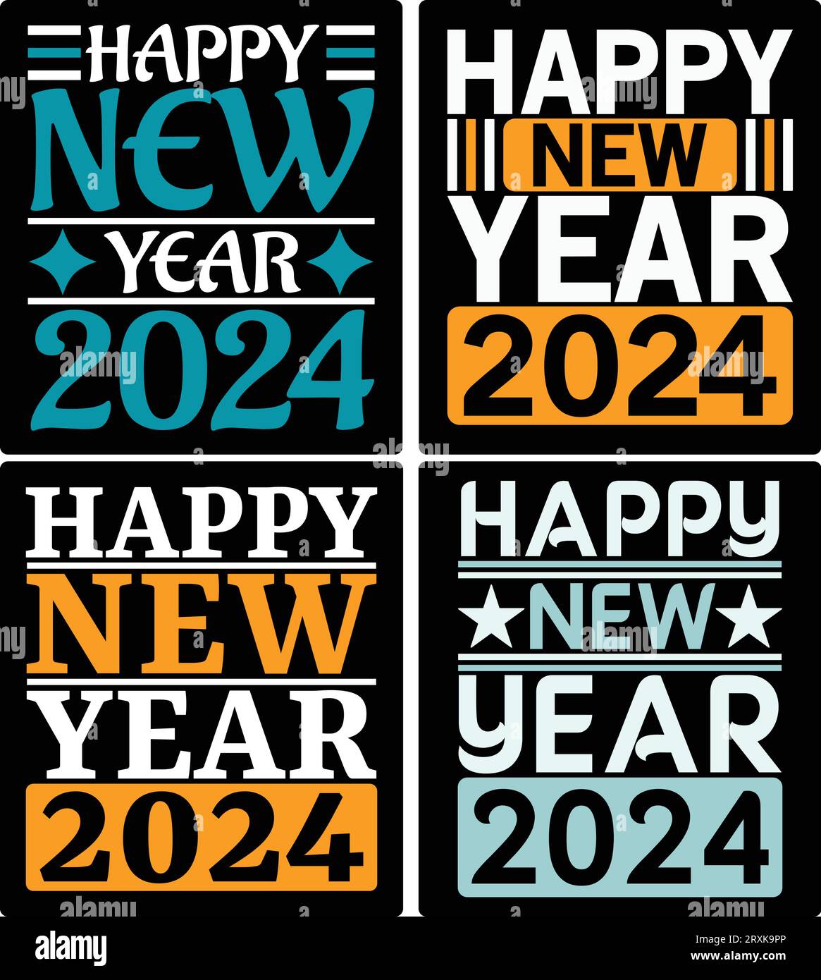 JOYEUX NOUVEAU DESIGN DE T-SHIRT YERK 2024.. si vous voulez, vous pouvez l'utiliser à d'autres fins comme la conception de tasse, la conception d'autocollant, la conception de bouteille d'eau et etc Illustration de Vecteur