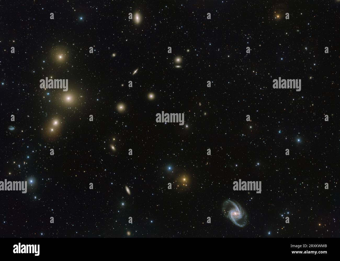 Ciel étoilé avec galaxies Banque D'Images