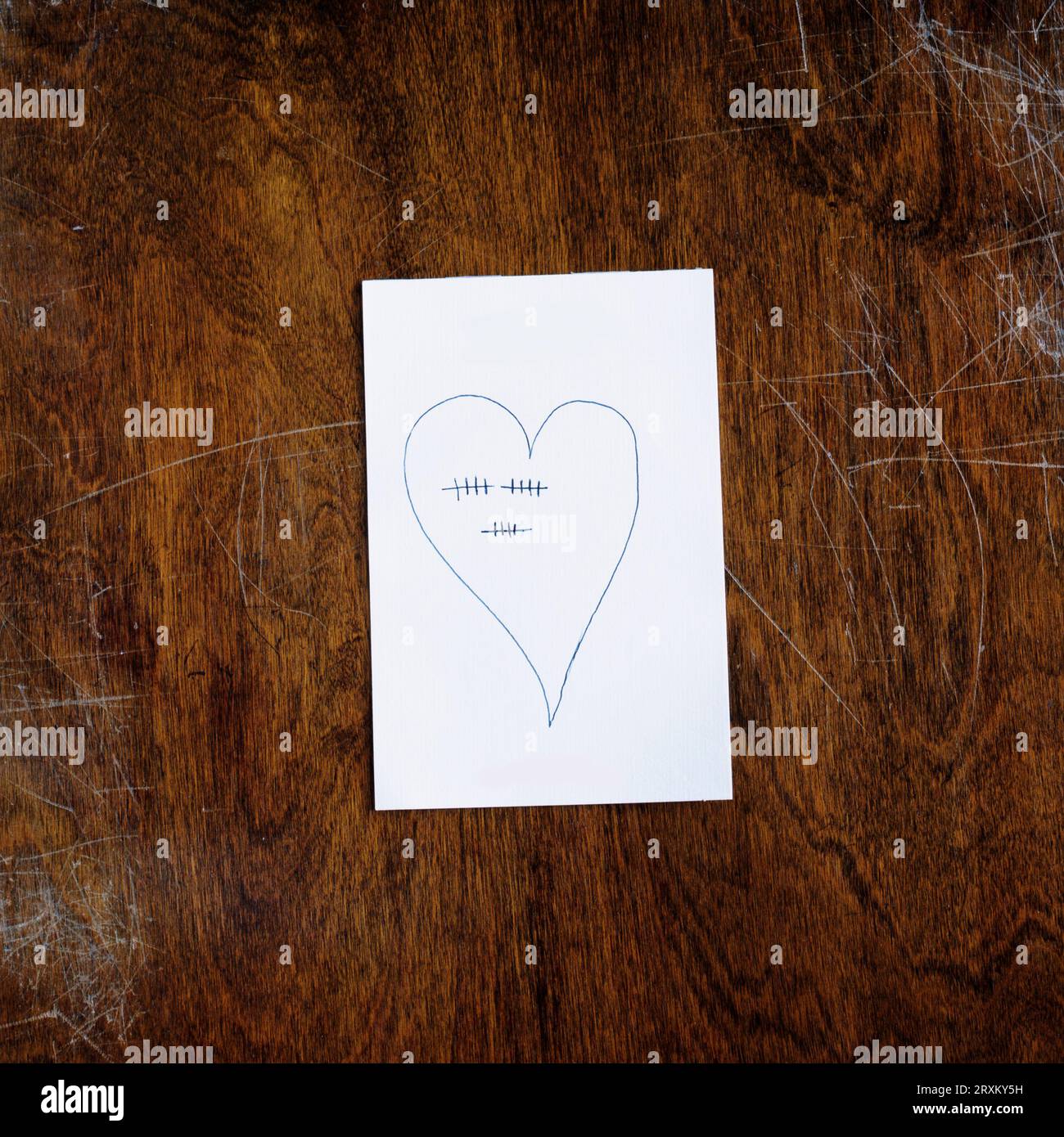 Coeur sur le bloc-notes Banque D'Images