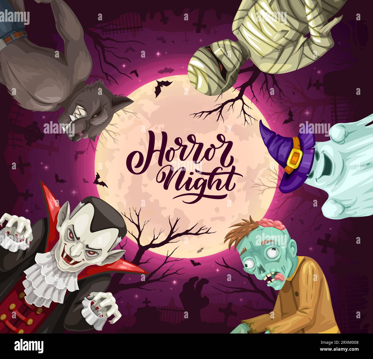 Personnages de vacances d'Halloween au cimetière. Vecteur fantôme