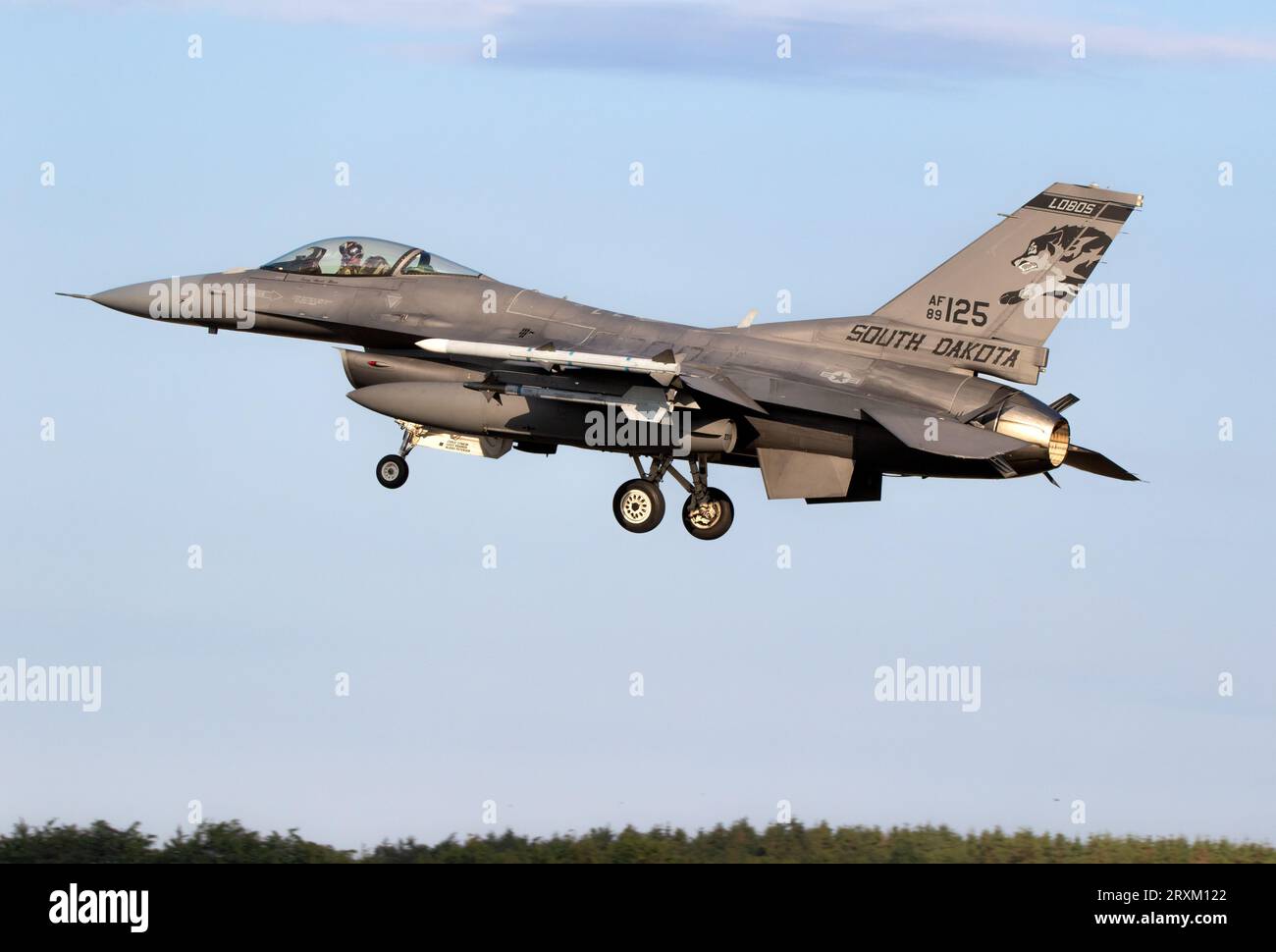 Avion F-16C de l'US Air Force de la 114th Fighter Wing, South Dakota National Guard, arrivant à la base aérienne de Jagel pendant l'exercice Air Defender 2023 de l'OTAN. Jagel, Banque D'Images