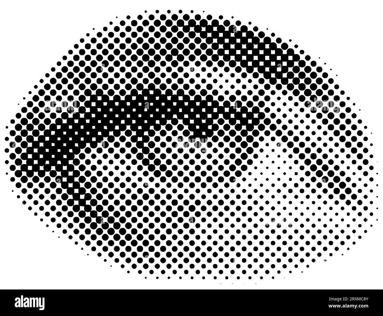 Forme demi-teinte style oeil de femme des années 90 pour collage tendance. Texture des points. Style contemporain. Illustration vectorielle Illustration de Vecteur