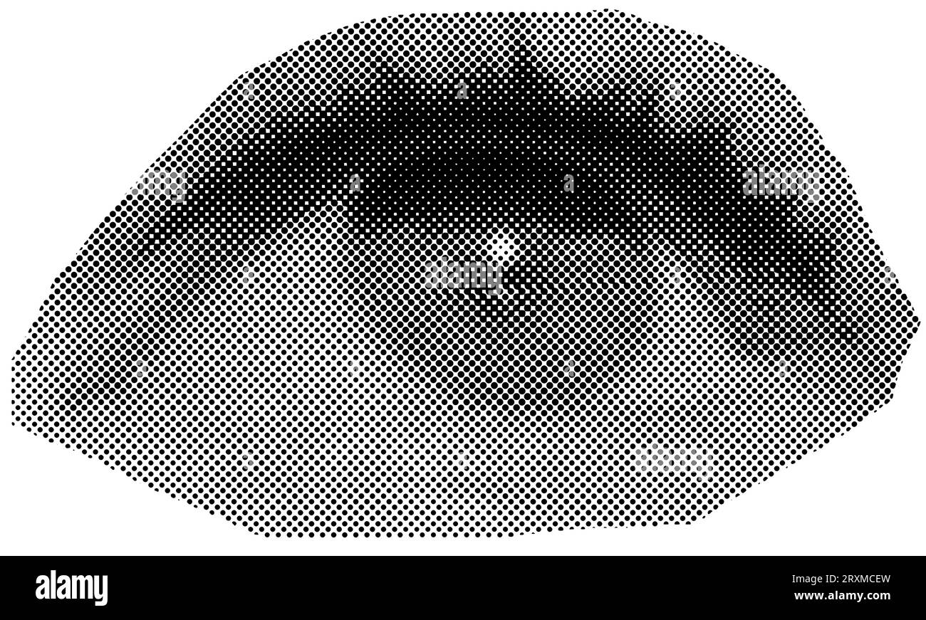 Forme demi-teinte style oeil de femme des années 90 pour collage tendance. Texture des points. Style contemporain. Illustration vectorielle Illustration de Vecteur