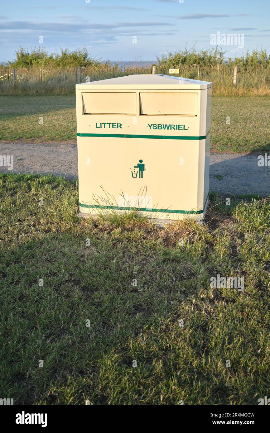 Cliff Top poubelles Penarth South Wales Royaume-Uni Banque D'Images