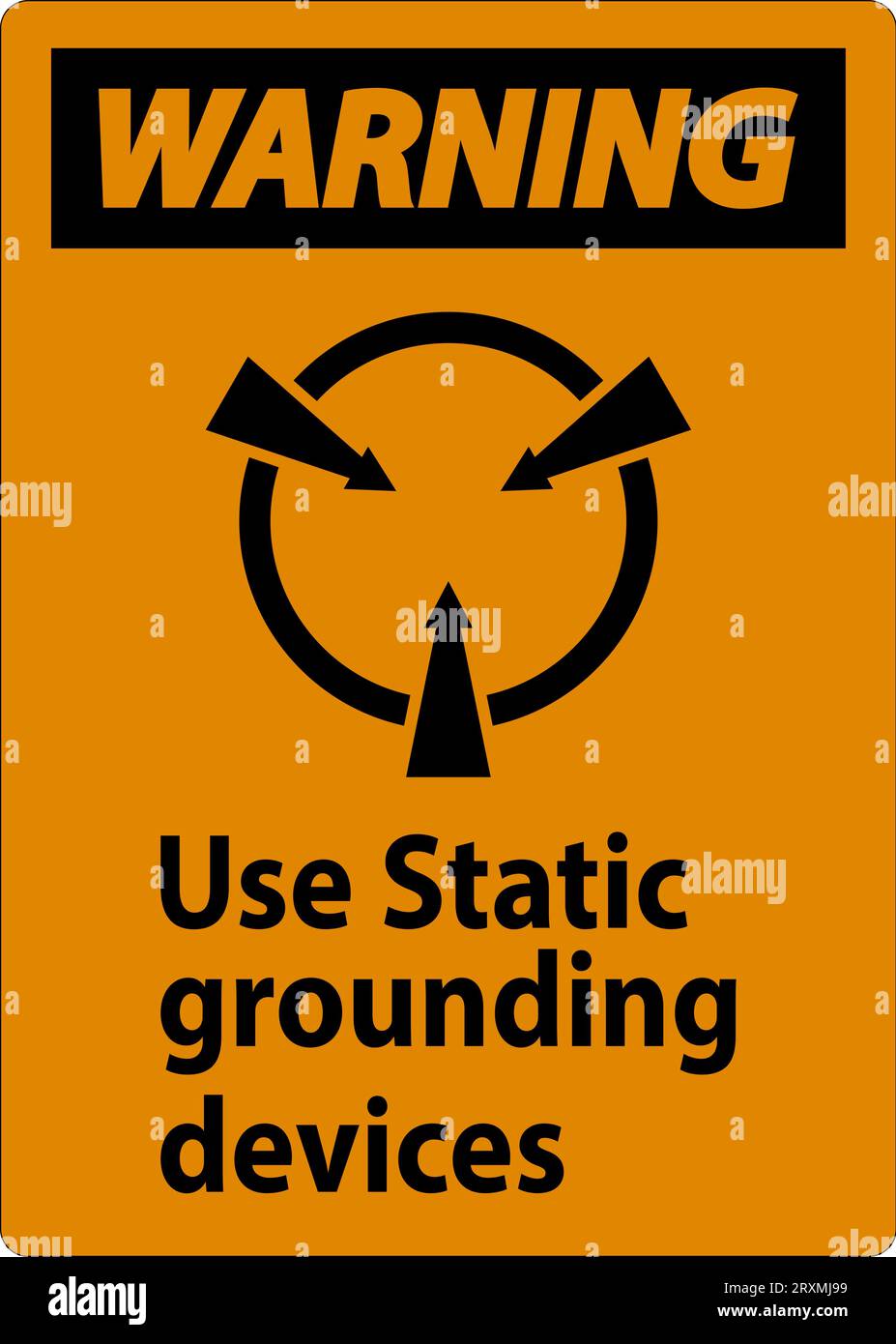 Panneau d'avertissement utiliser des dispositifs de mise à la terre statiques Illustration de Vecteur