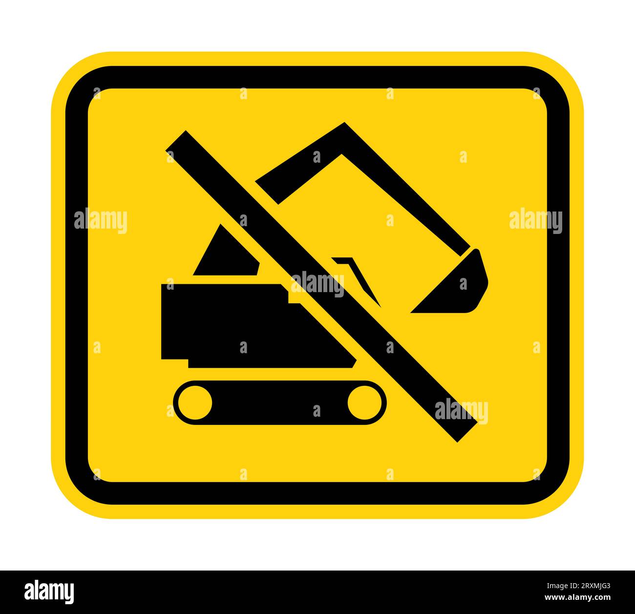 Panneau d'interdiction, symbole d'interdiction de creuser Illustration de Vecteur