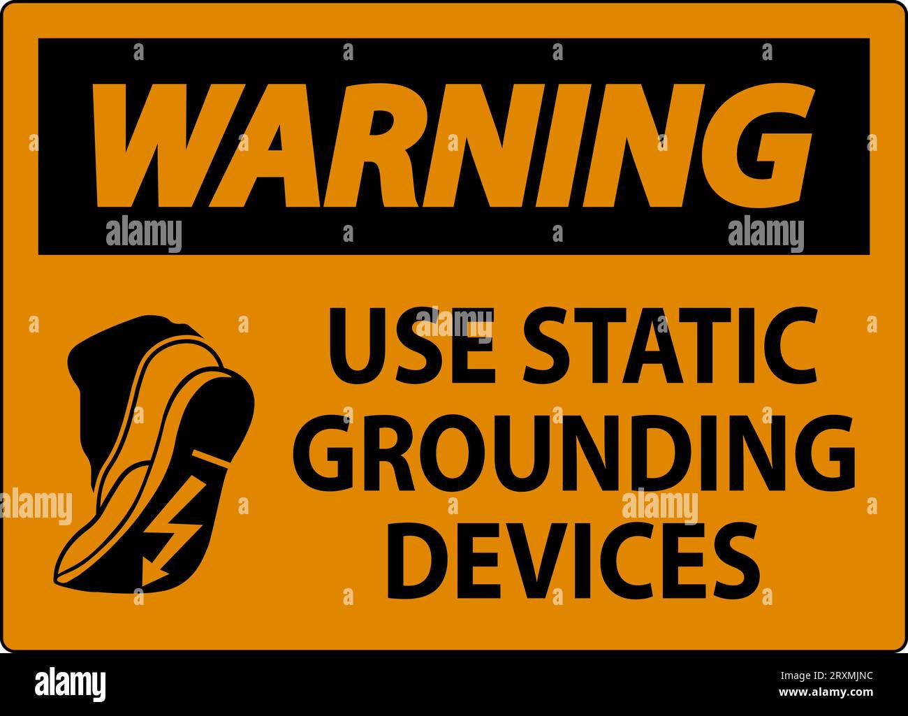 Panneau d'avertissement utiliser des dispositifs de mise à la terre statiques Illustration de Vecteur