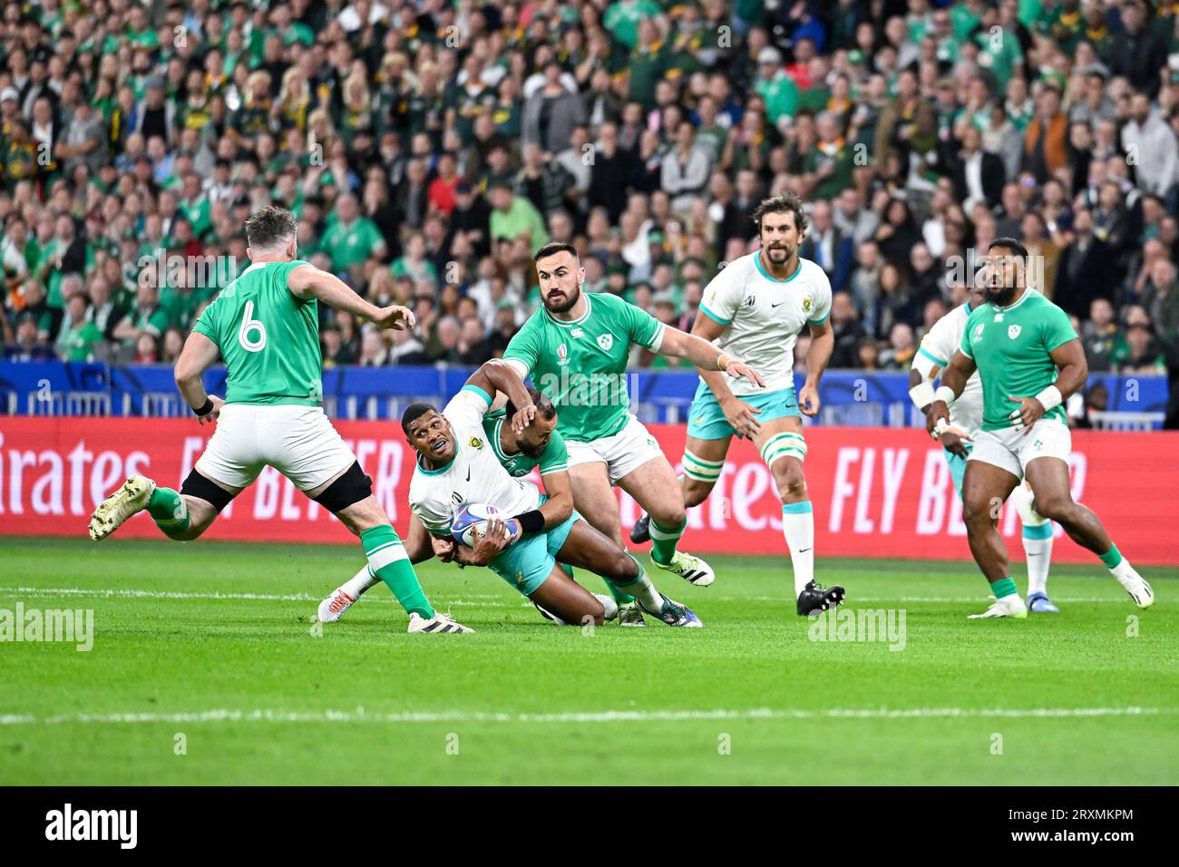 Damian Willemse lors de la coupe du monde RWC 2023, match de rugby à XV opposant l'Afrique du Sud (Springboks) et l'Irlande le 23 septembre 2023 au Stade de France à Saint-Denis près de Paris. Banque D'Images