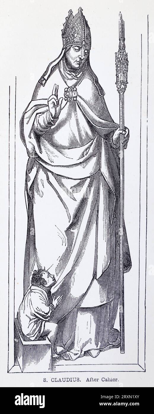 Saint Claudius. Gravure de vies des Saints de Sabin Baring-Gould publiée en 1897. Banque D'Images