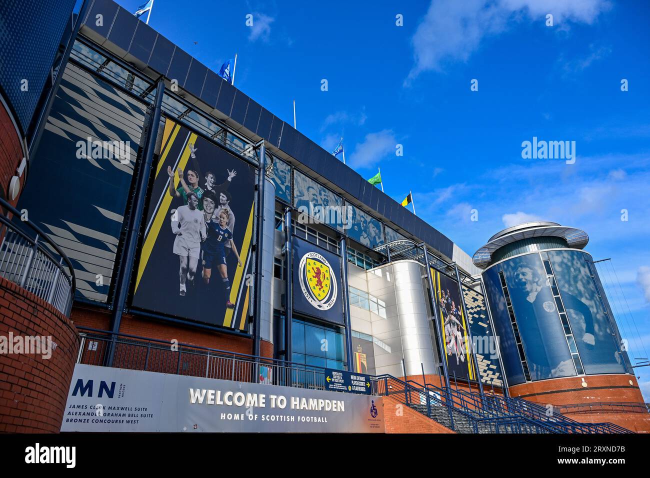 Glasgow, Royaume-Uni. 26 septembre 2023. L'illustration montre une partie du stade de Hampden Park avant un match entre l'Écosse et l'équipe nationale féminine de Belgique les Red Flames, match 2/6 de la compétition de la Ligue des nations féminine de l'UEFA 2023¿24, le mardi 26 septembre 2023, à Glasgow, en Écosse. BELGA PHOTO DAVID CATRY crédit : Belga News Agency/Alamy Live News Banque D'Images