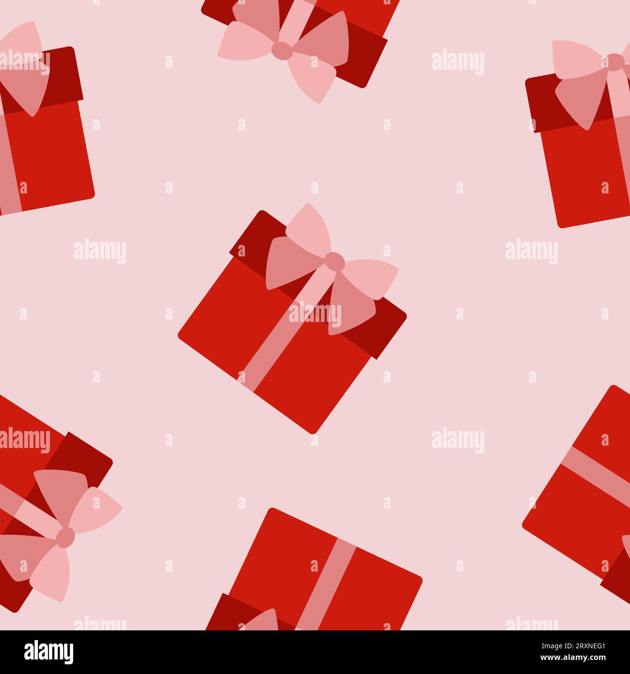Boîtes cadeaux, présente illustration vectorielle de motif plat sans couture. Décoration de vacances dessinée à la main, papier enveloppé coloré, textile. Concept de vente. Illustration de Vecteur
