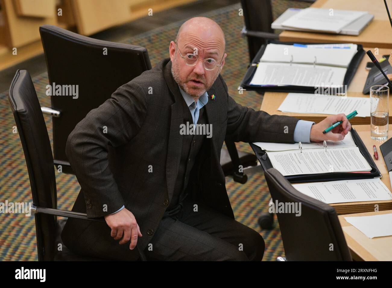 Édimbourg Écosse, Royaume-Uni 26 septembre 2023. Patrick Harvie MSP co-chef du Parti vert écossais au Parlement écossais. crédit sst/alamy live news Banque D'Images