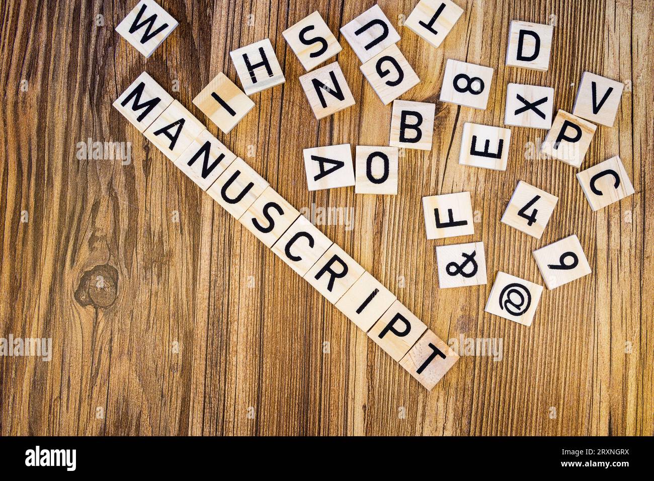 Manuscrit plat de lettres éparpillées Banque D'Images