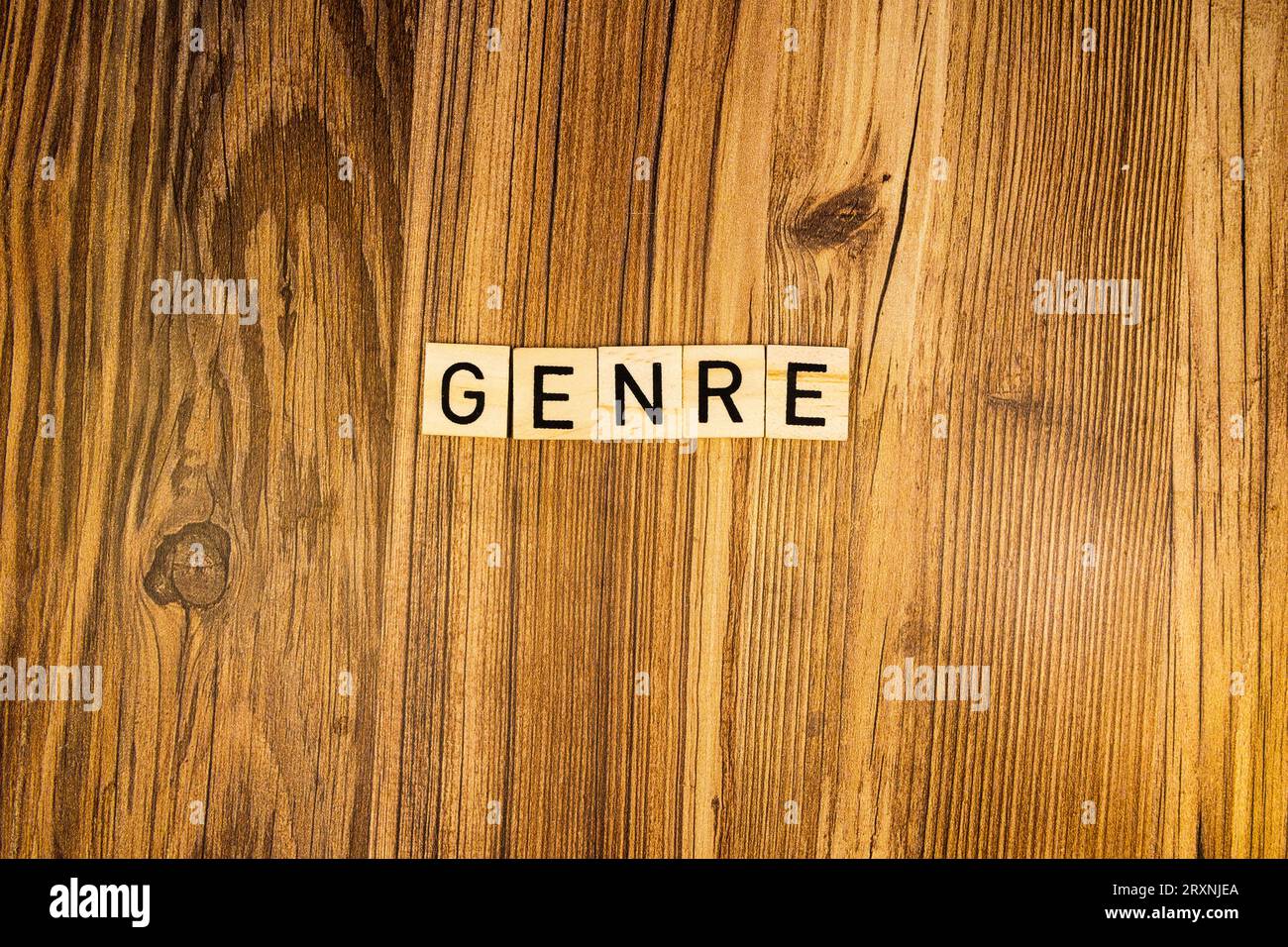 Genre plat fait de lettres gravées au laser Banque D'Images