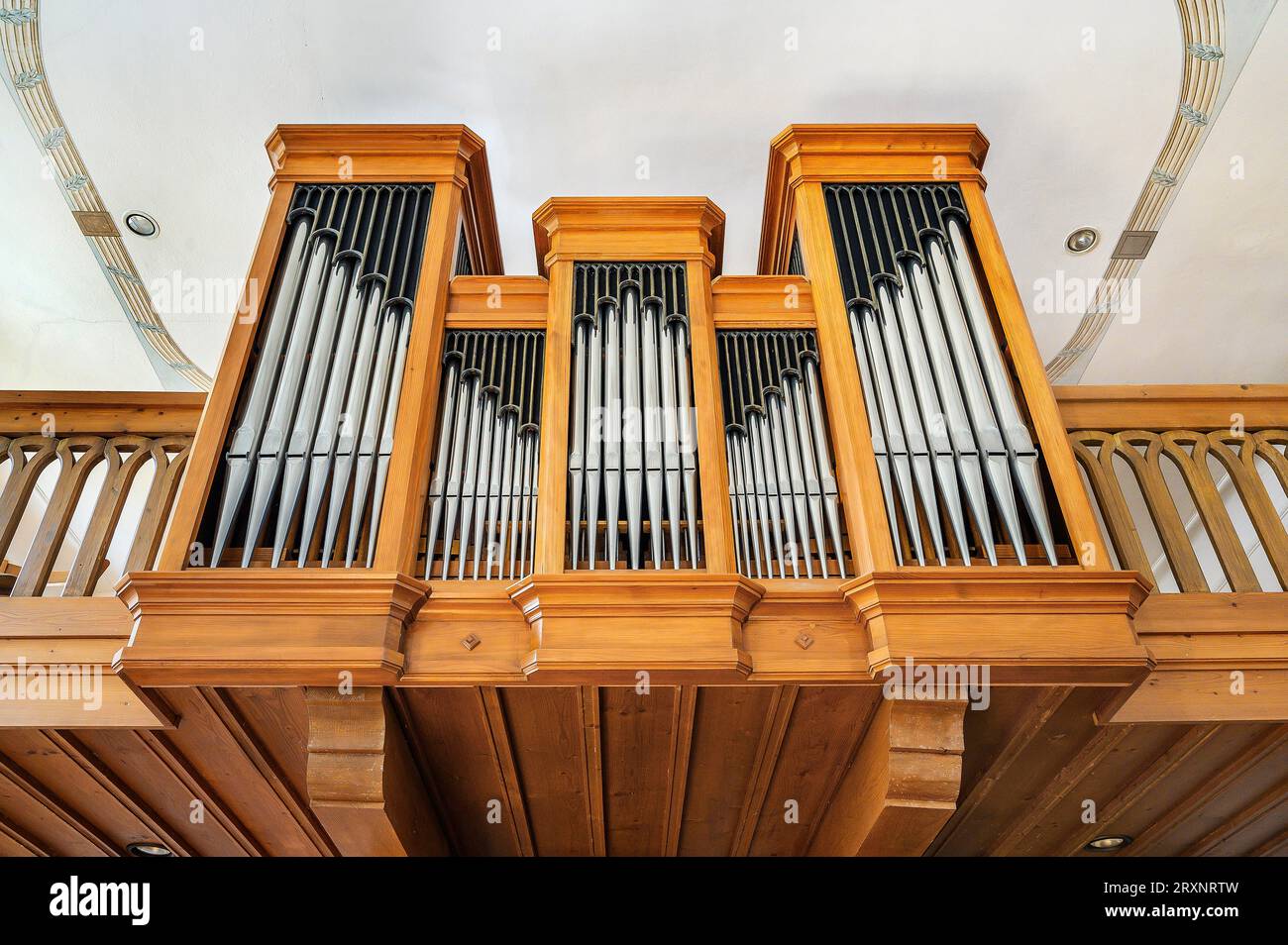 L'orgue, Spitalkirche, Bad Groenenbach, Allgaeu, Bavière, Allemagne Banque D'Images