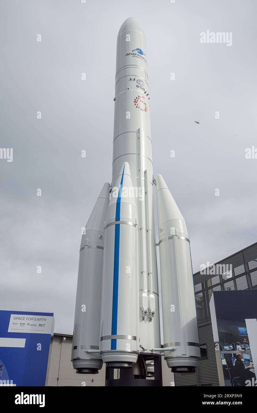 Modell Ariane 6, salon aéronautique ILA Berlin, BERLIN, ALLEMAGNE - 27 avril 2018 Banque D'Images