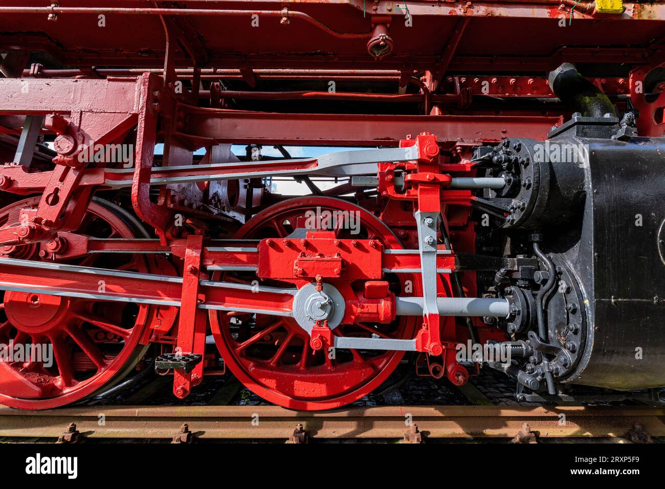 Roues d'une locomotive à vapeur Banque D'Images