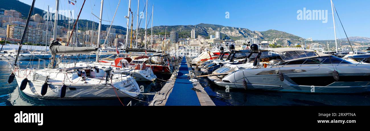 Monte Carlo, Monaco - 27 septembre 2023 : Monaco Yacht Show ambiance avec Yachts. Sea View, Yachten, Mandoga Media Germany Monaco Yacht Show 2023 *** Monte Carlo, Monaco 27 septembre 2023 Monaco Yacht Show atmosphère avec Yachts Sea View, Yachts, Mandoga Media Germany Monaco Yacht Show 2023 Credit : Imago/Alamy Live News Banque D'Images