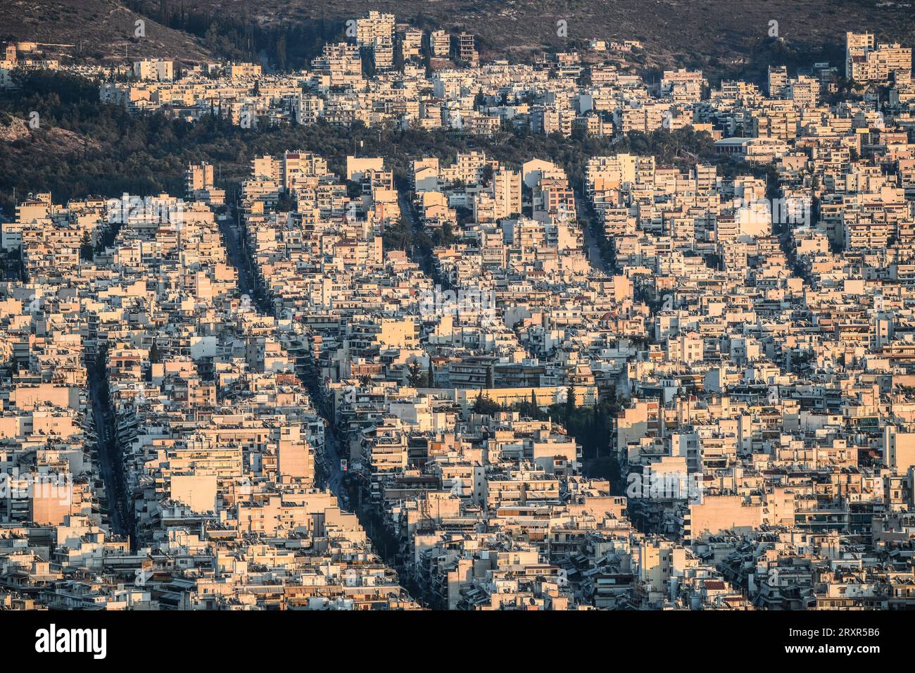 Athènes : vue panoramique depuis le mont Lycabette. Grèce Banque D'Images