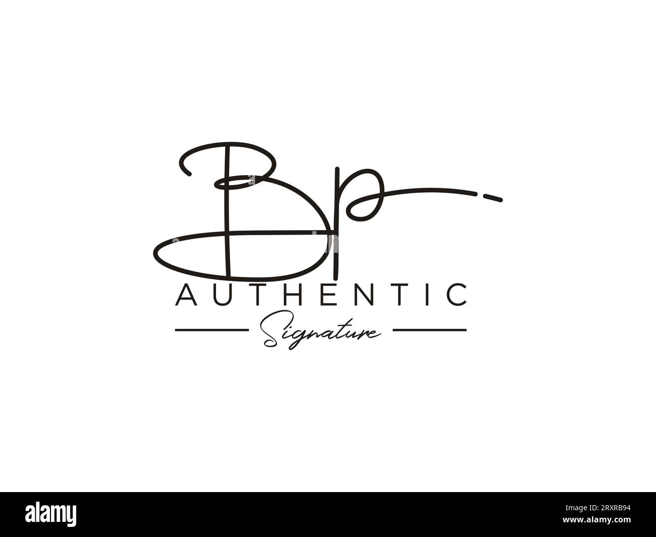 Vecteur de modèle de logo de signature BP. Illustration de Vecteur