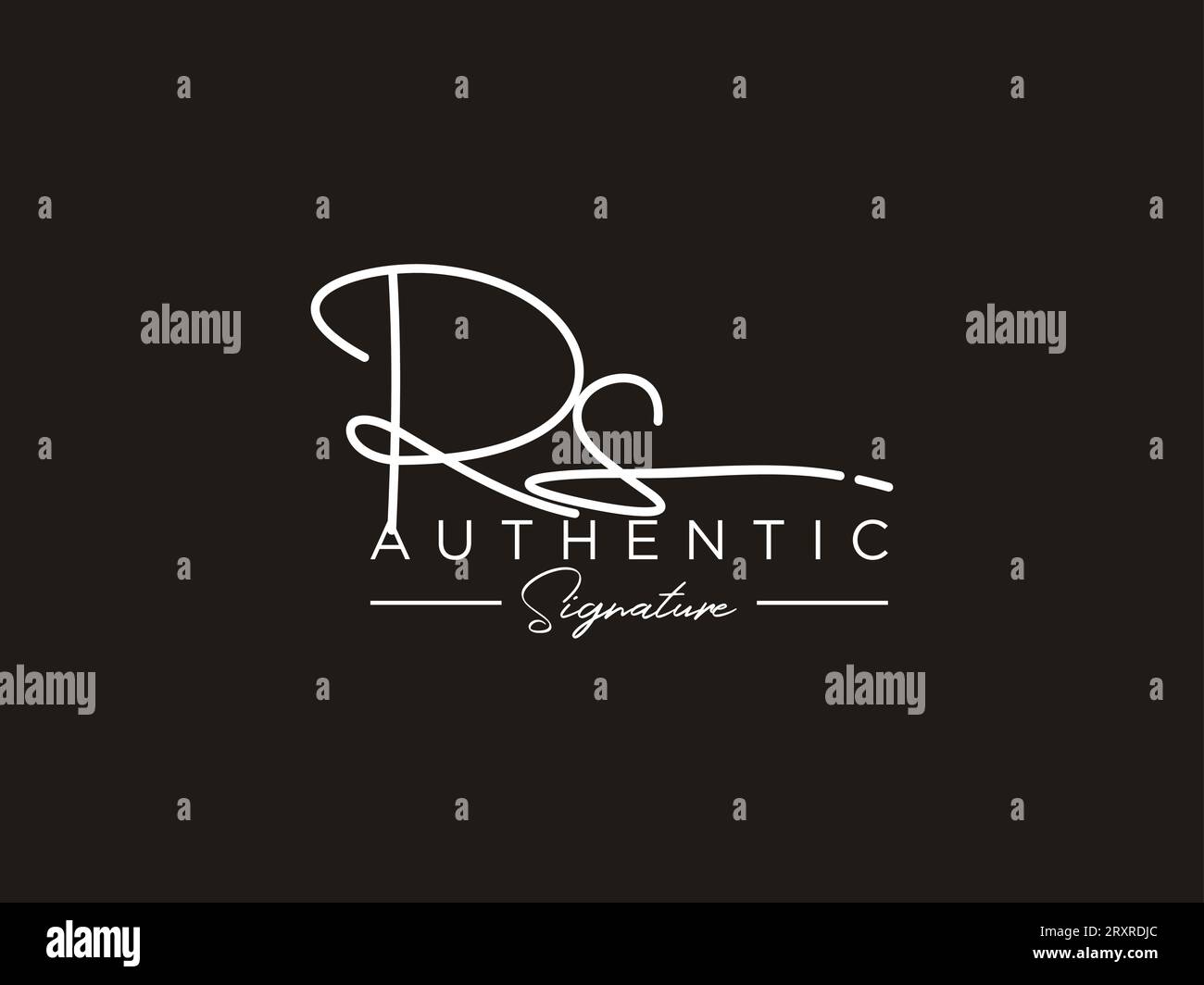Modèle de logo Signature de RS Vector. Illustration de Vecteur