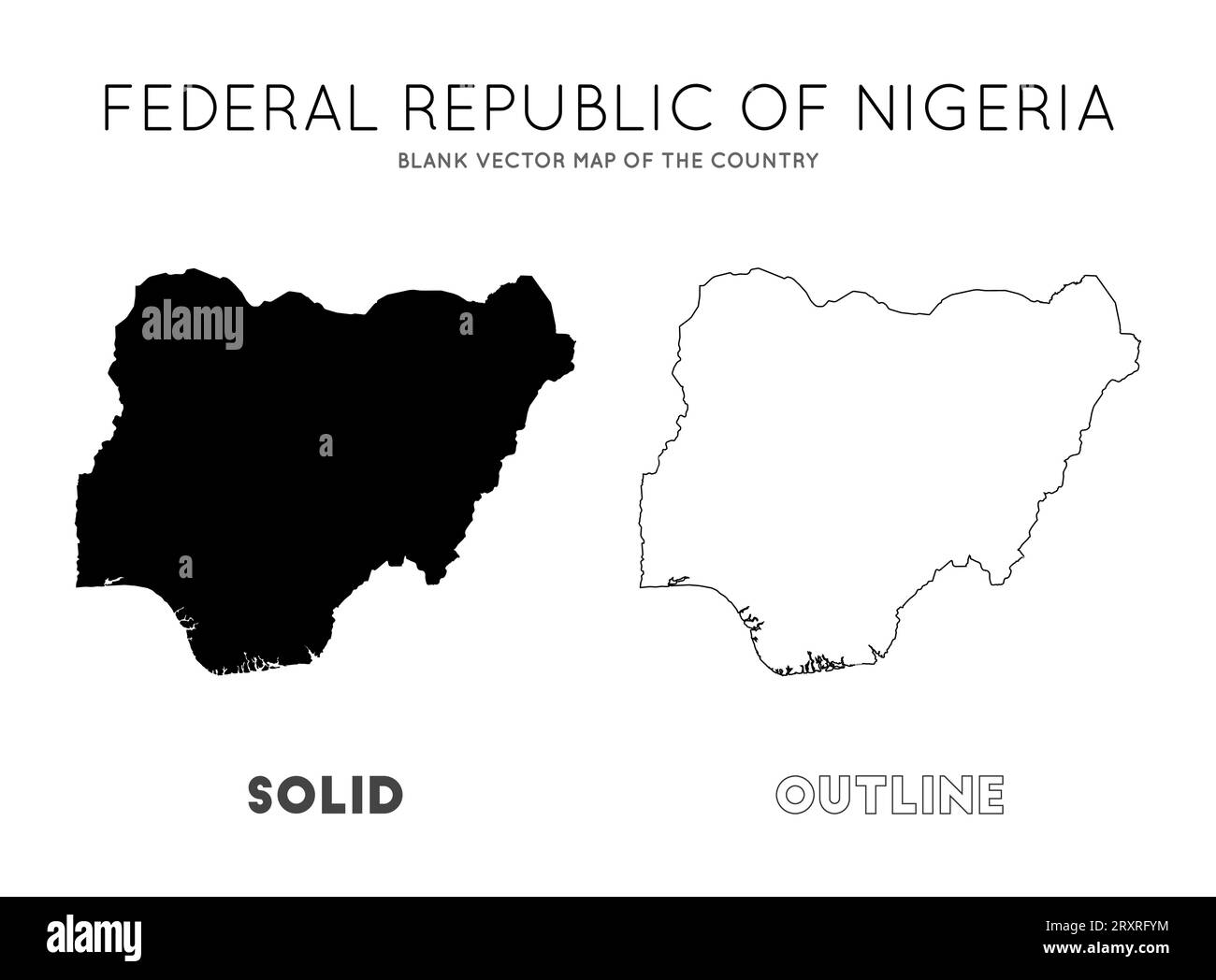 Carte Nigeria. Carte vectorielle vierge du pays. Frontières du Nigeria pour votre infographie. Illustration vectorielle. Illustration de Vecteur