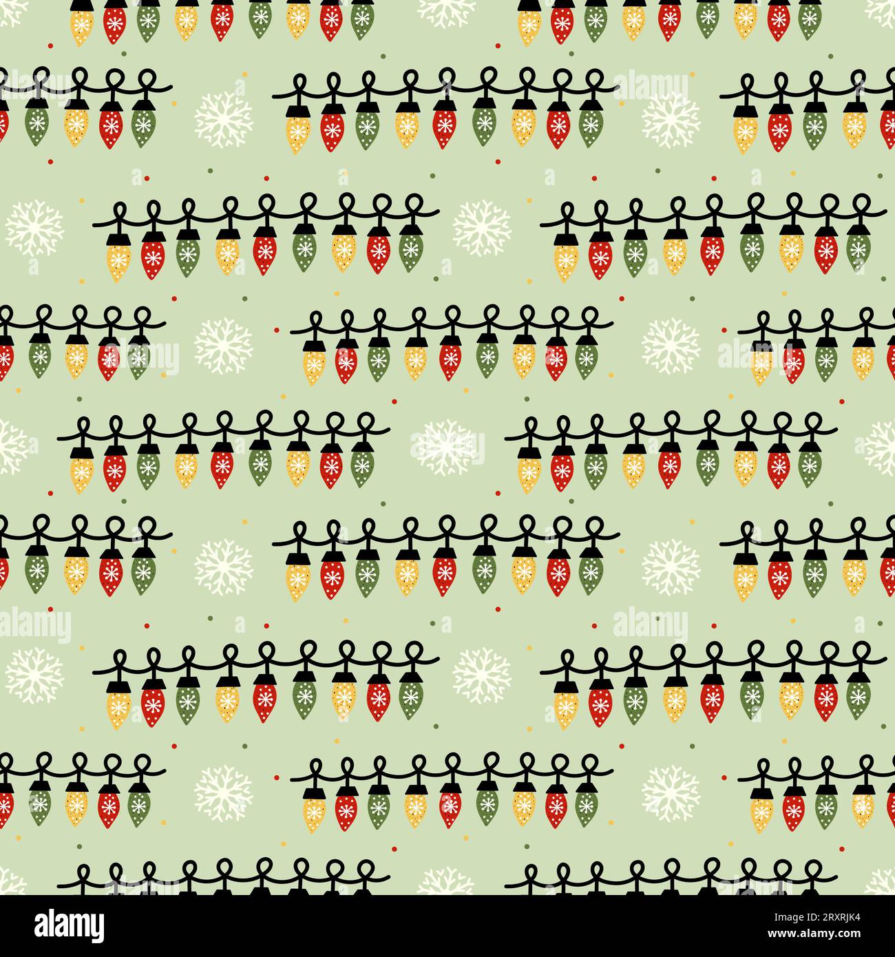 Joyeux et lumineux Noel Lights Seamless Pattern Design Banque D'Images
