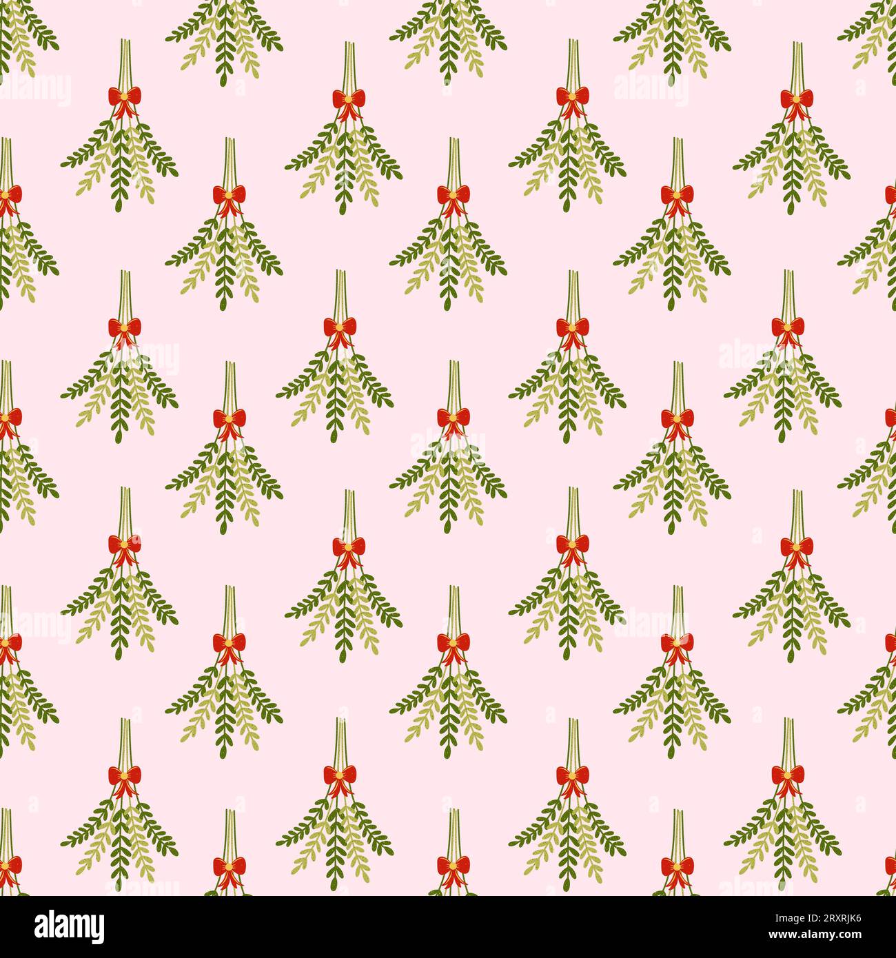Joyeux et lumineux GUI de Noël Seamless Pattern Design Banque D'Images